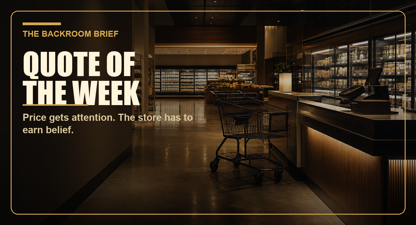 Quiet grocery operations scene