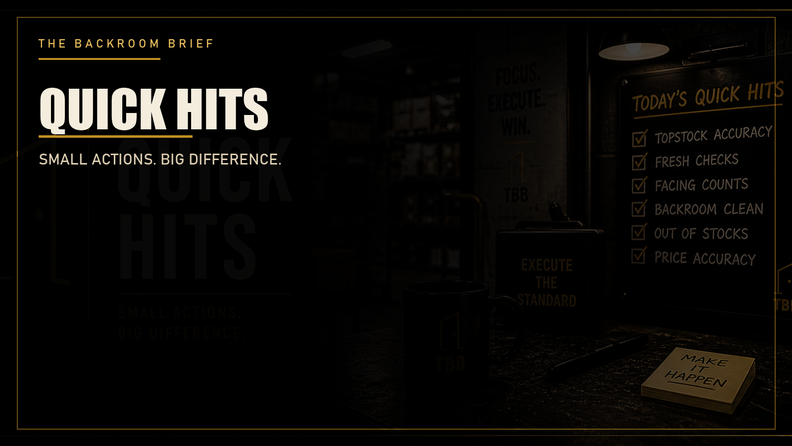 Quick Hits / operator checklist image